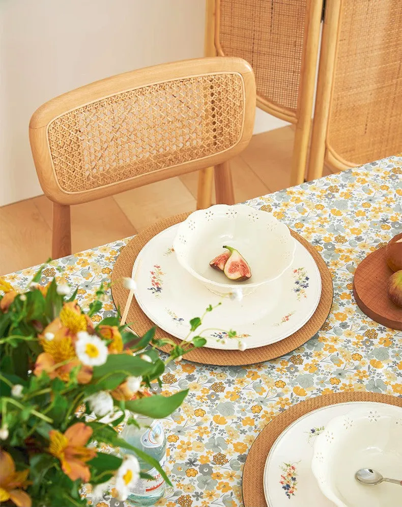 Dining Room Flower Table Cloths, Cotton Rectangular Table Covers for Kitchen, Farmhouse Table Cloth, Wedding Tablecloth, Square Tablecloth for Round Table