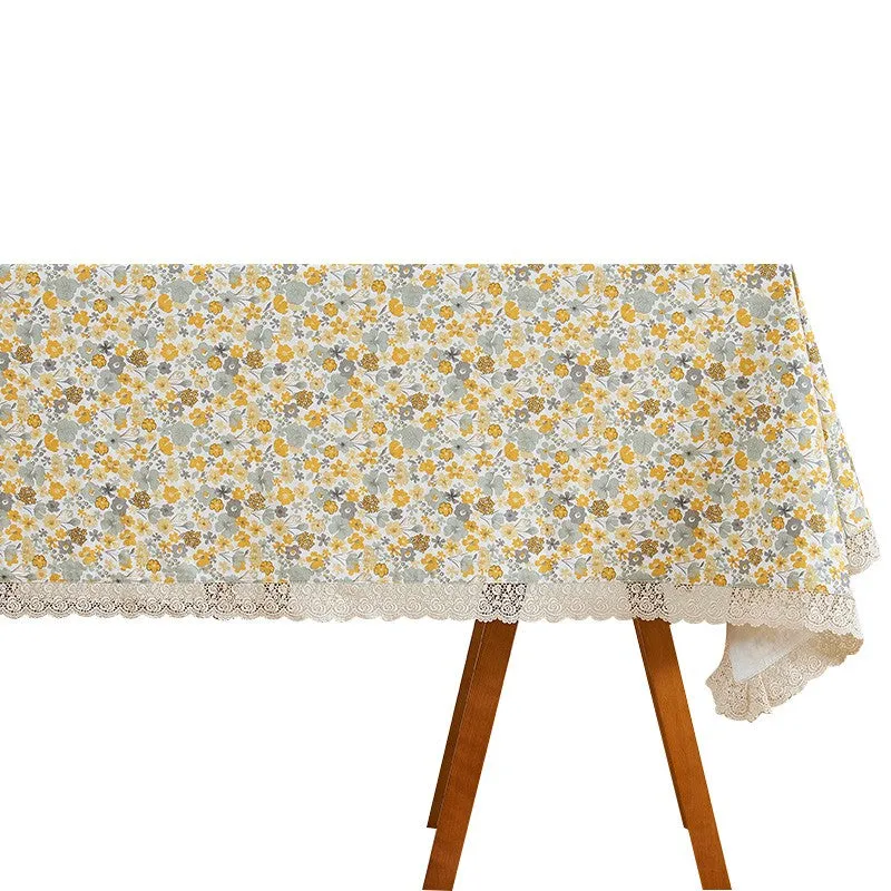 Dining Room Flower Table Cloths, Cotton Rectangular Table Covers for Kitchen, Farmhouse Table Cloth, Wedding Tablecloth, Square Tablecloth for Round Table
