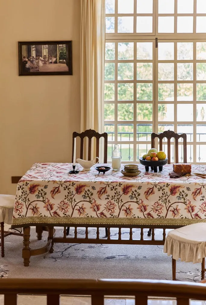 Dining Room Flower Table Cloths, Extra Large Rectangular Table Covers for Kitchen, Farmhouse Table Cloth, Wedding Tablecloth, Square Tablecloth for Round Table