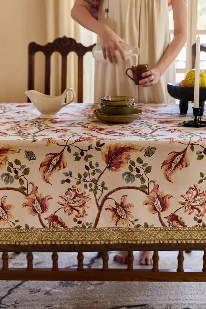 Dining Room Flower Table Cloths, Extra Large Rectangular Table Covers for Kitchen, Farmhouse Table Cloth, Wedding Tablecloth, Square Tablecloth for Round Table