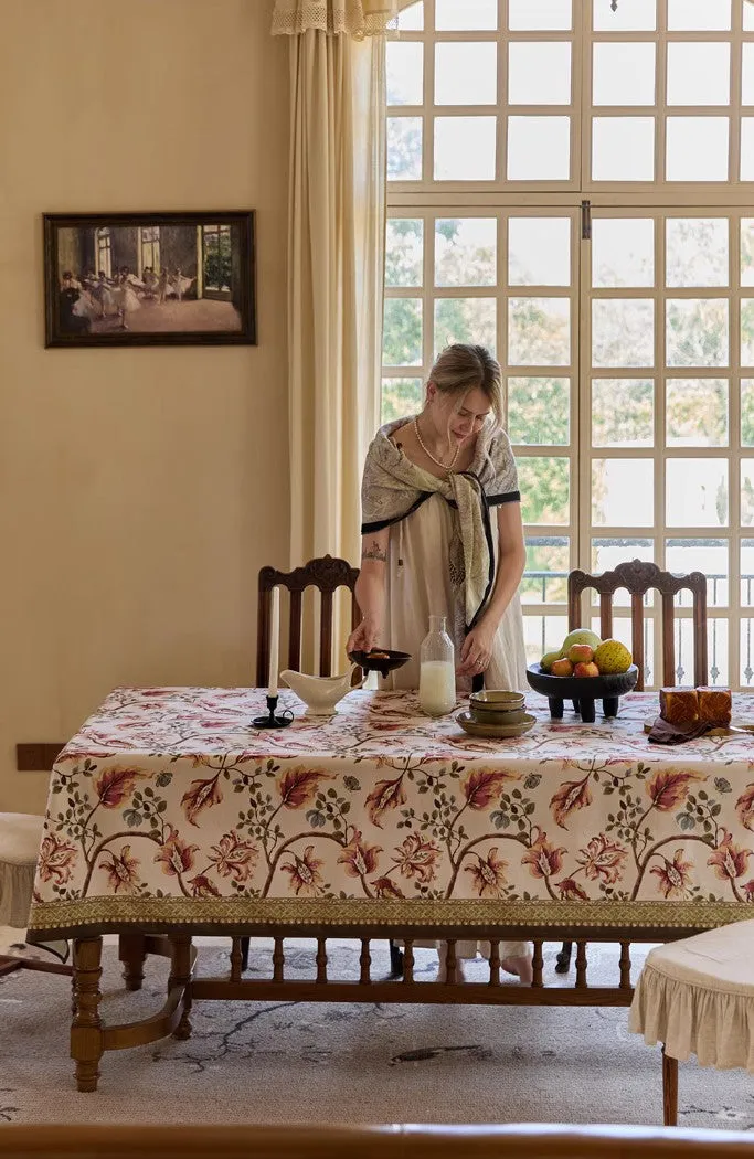 Dining Room Flower Table Cloths, Extra Large Rectangular Table Covers for Kitchen, Farmhouse Table Cloth, Wedding Tablecloth, Square Tablecloth for Round Table
