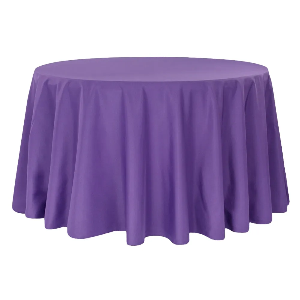 Economy Polyester Tablecloth 108" Round - Purple