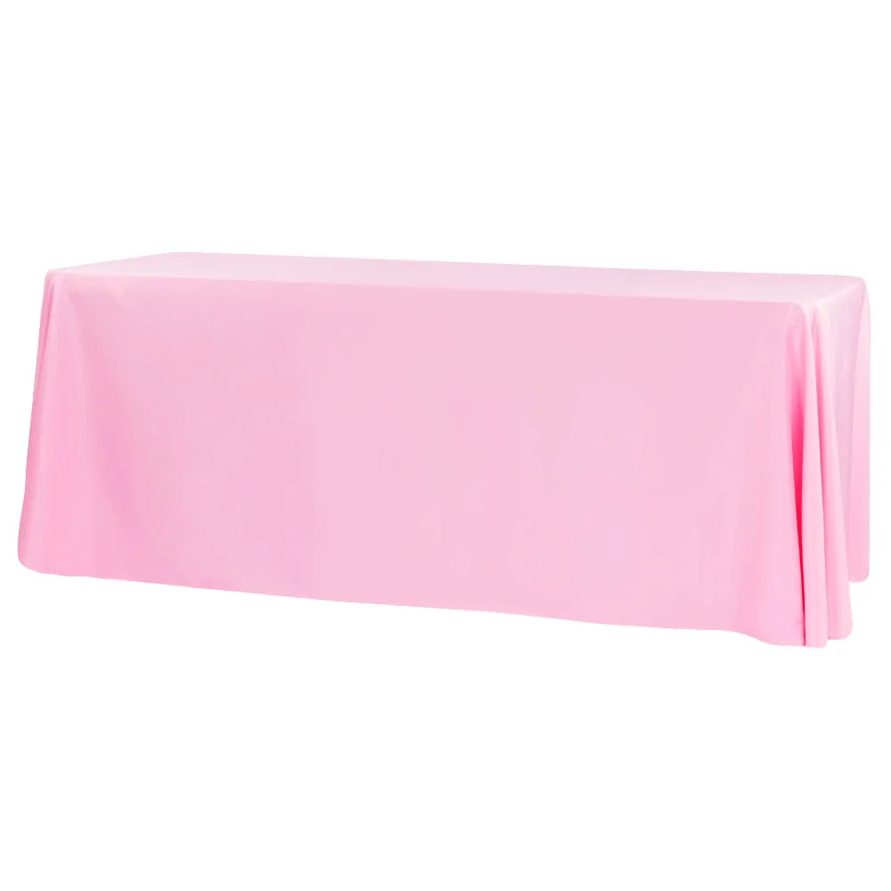 Economy Polyester Tablecloth 90"x132" Oblong Rectangular - Pink