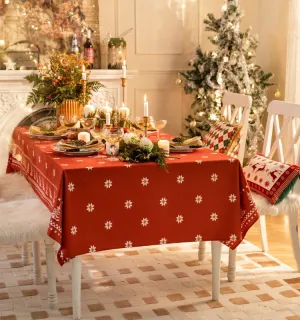 Extra Large Modern Rectangular Tablecloth for Dining Room Table, Christmas Edelweiss Table Covers, Square Tablecloth for Kitchen, Large Tablecloth for Round Table