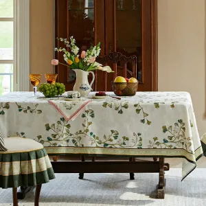 Extra Large Modern Rectangular Tablecloth for Dining Room Table, Ginkgo Leaves Table Covers, Square Tablecloth for Kitchen, Large Tablecloth for Round Table