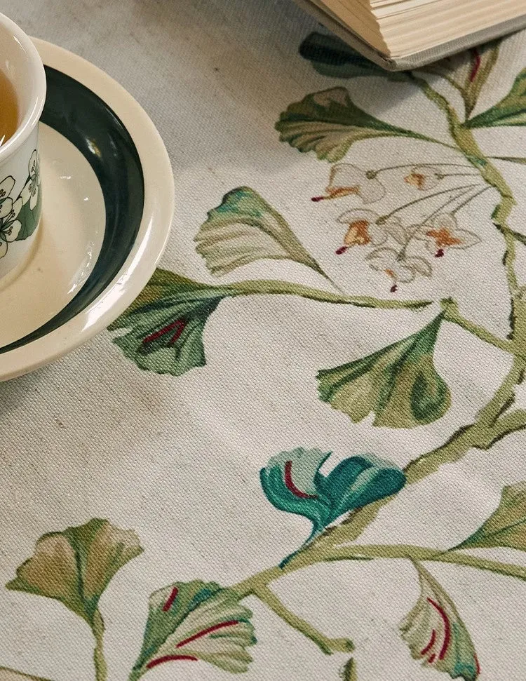 Extra Large Modern Rectangular Tablecloth for Dining Room Table, Ginkgo Leaves Table Covers, Square Tablecloth for Kitchen, Large Tablecloth for Round Table