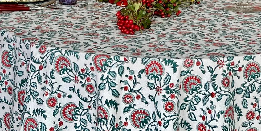 Faro - Blockprint Tablecloth 170 x 270cm