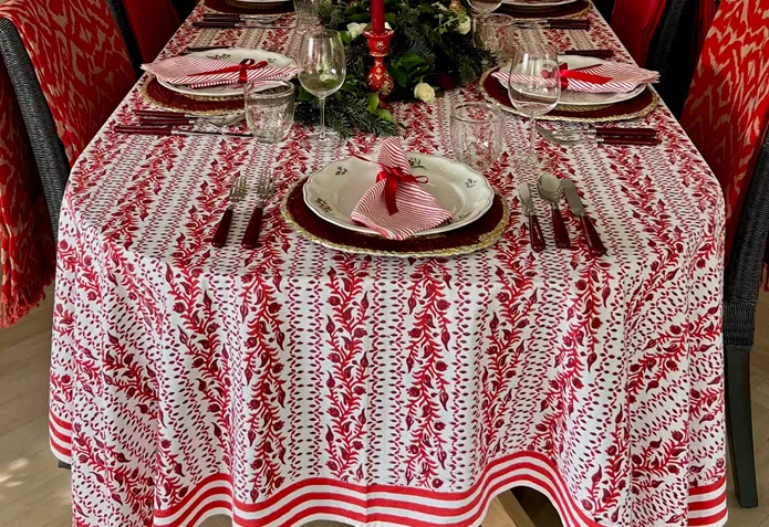 Faro -  Blockprint Tablecloth 180 x 360cm