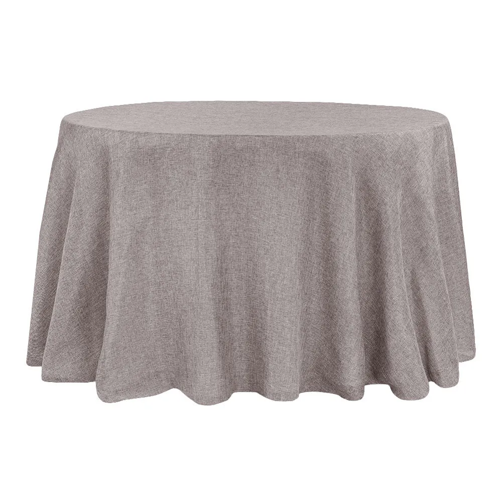 Faux Burlap Tablecloth 120" Round - Gray