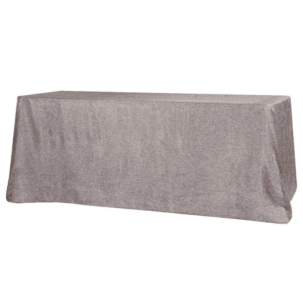 Faux Burlap Tablecloth 90"x132" Rectangular  - Gray