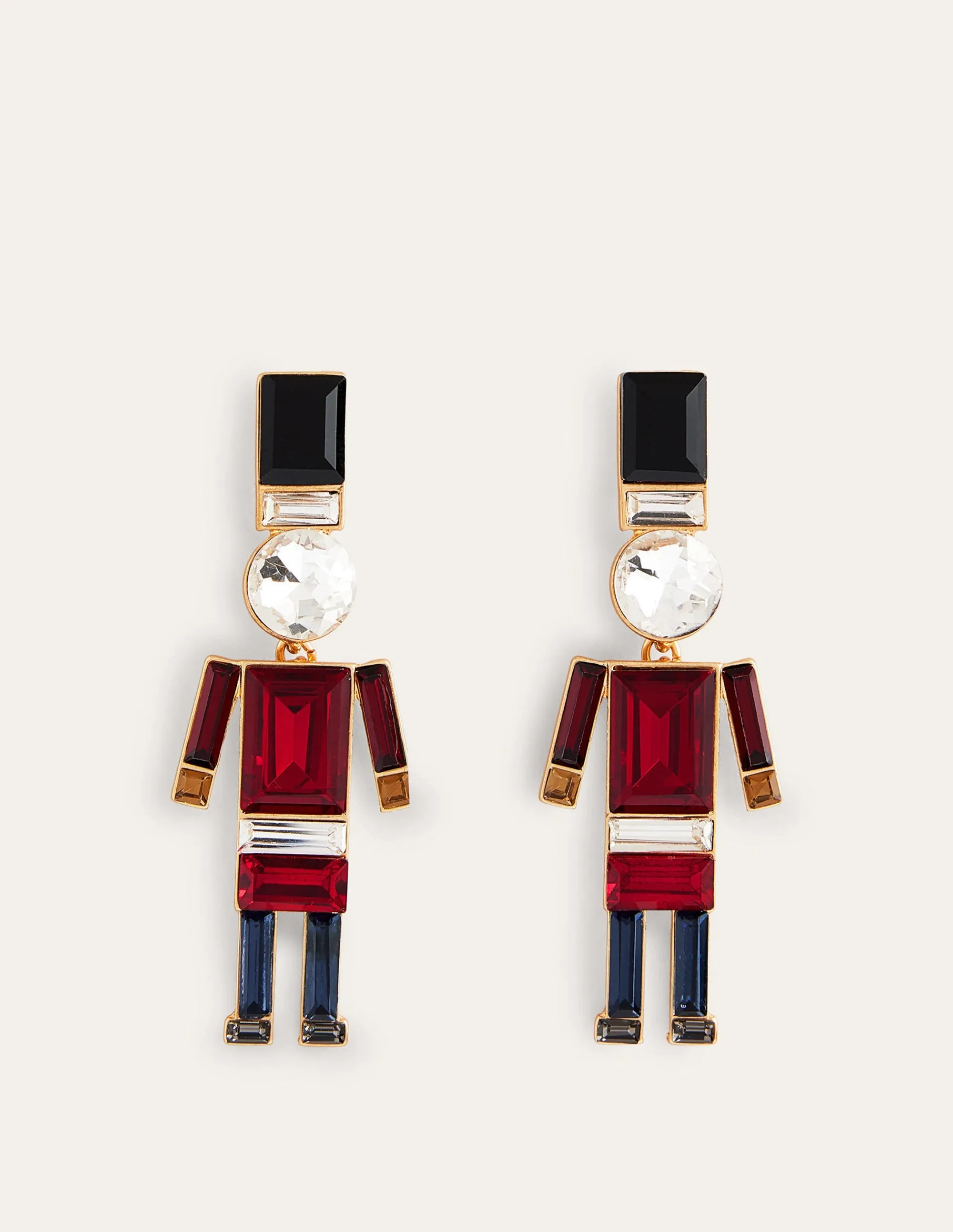 Festive Jewelled Earrings-Nutcracker