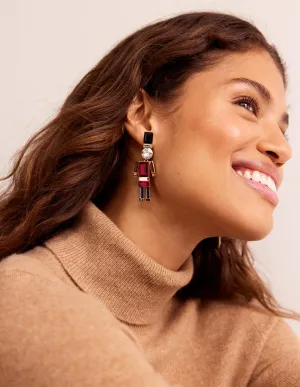 Festive Jewelled Earrings-Nutcracker
