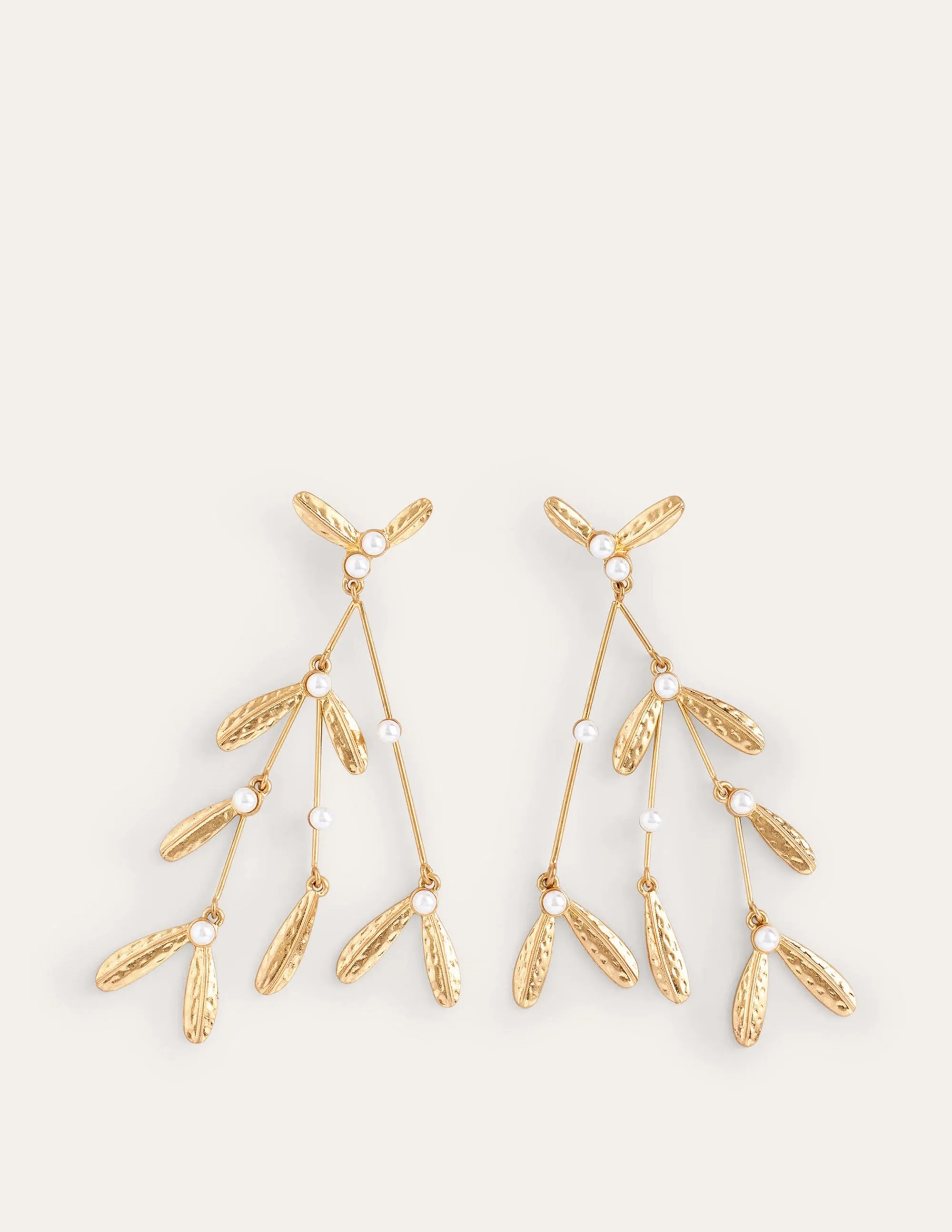 Festive Stamp Earrings-Mistletoe