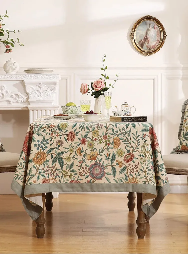 Flower Farmhouse Table Cover, Modern Tablecloth, Rectangle Tablecloth Ideas for Dining Table, Square Linen Tablecloth for Coffee Table