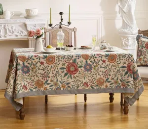 Flower Farmhouse Table Cover, Modern Tablecloth, Rectangle Tablecloth Ideas for Dining Table, Square Linen Tablecloth for Coffee Table