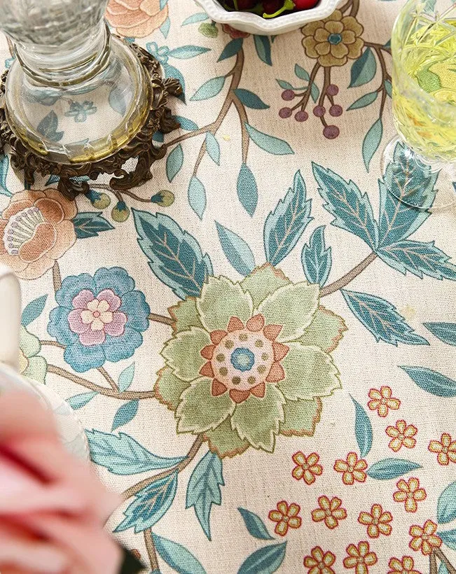 Flower Farmhouse Table Cover, Modern Tablecloth, Rectangle Tablecloth Ideas for Dining Table, Square Linen Tablecloth for Coffee Table