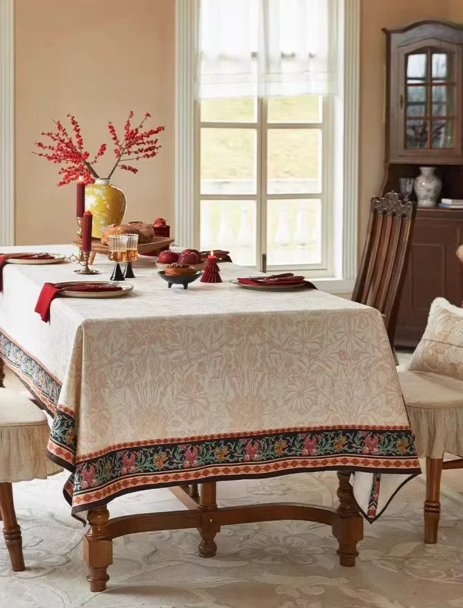 Flower Farmhouse Table Covers, Square Tablecloth for Kitchen, Extra Large Modern Rectangular Tablecloth for Dining Room Table, Mid Century Tablecloth for Round Table