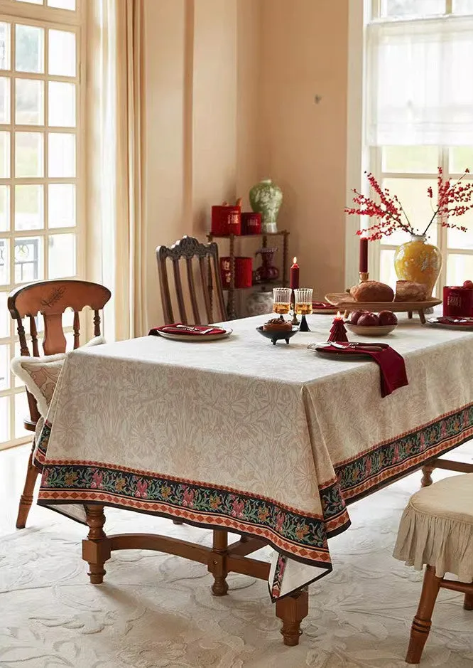 Flower Farmhouse Table Covers, Square Tablecloth for Kitchen, Extra Large Modern Rectangular Tablecloth for Dining Room Table, Mid Century Tablecloth for Round Table
