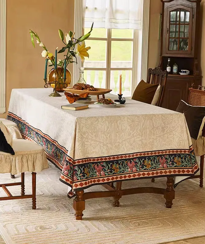 Flower Farmhouse Table Covers, Square Tablecloth for Kitchen, Extra Large Modern Rectangular Tablecloth for Dining Room Table, Mid Century Tablecloth for Round Table