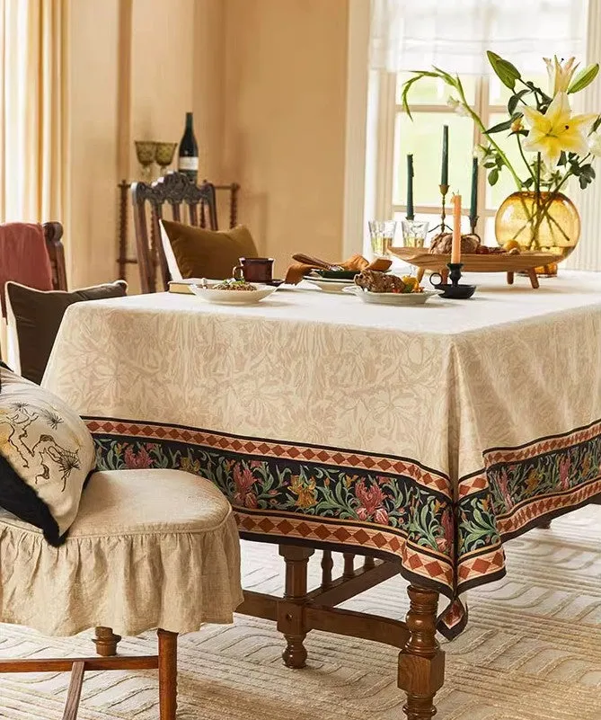 Flower Farmhouse Table Covers, Square Tablecloth for Kitchen, Extra Large Modern Rectangular Tablecloth for Dining Room Table, Mid Century Tablecloth for Round Table