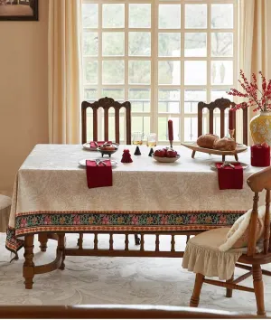 Flower Farmhouse Table Covers, Square Tablecloth for Kitchen, Extra Large Modern Rectangular Tablecloth for Dining Room Table, Mid Century Tablecloth for Round Table