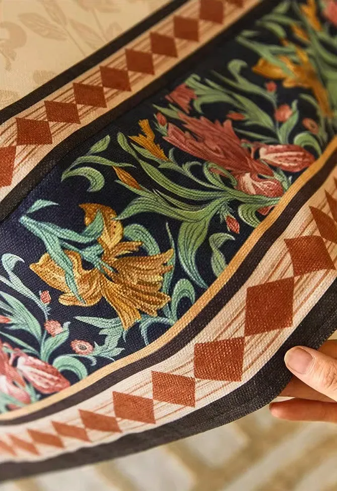 Flower Farmhouse Table Covers, Square Tablecloth for Kitchen, Extra Large Modern Rectangular Tablecloth for Dining Room Table, Mid Century Tablecloth for Round Table