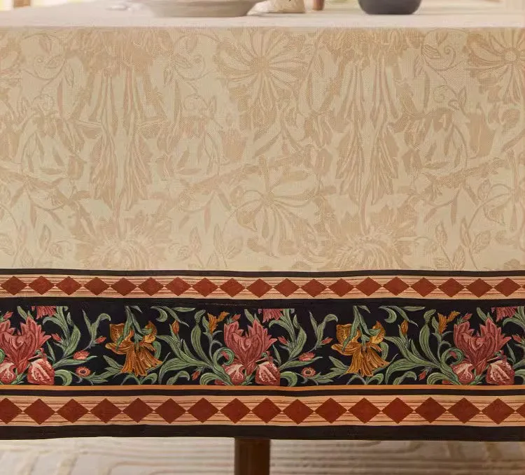 Flower Farmhouse Table Covers, Square Tablecloth for Kitchen, Extra Large Modern Rectangular Tablecloth for Dining Room Table, Mid Century Tablecloth for Round Table