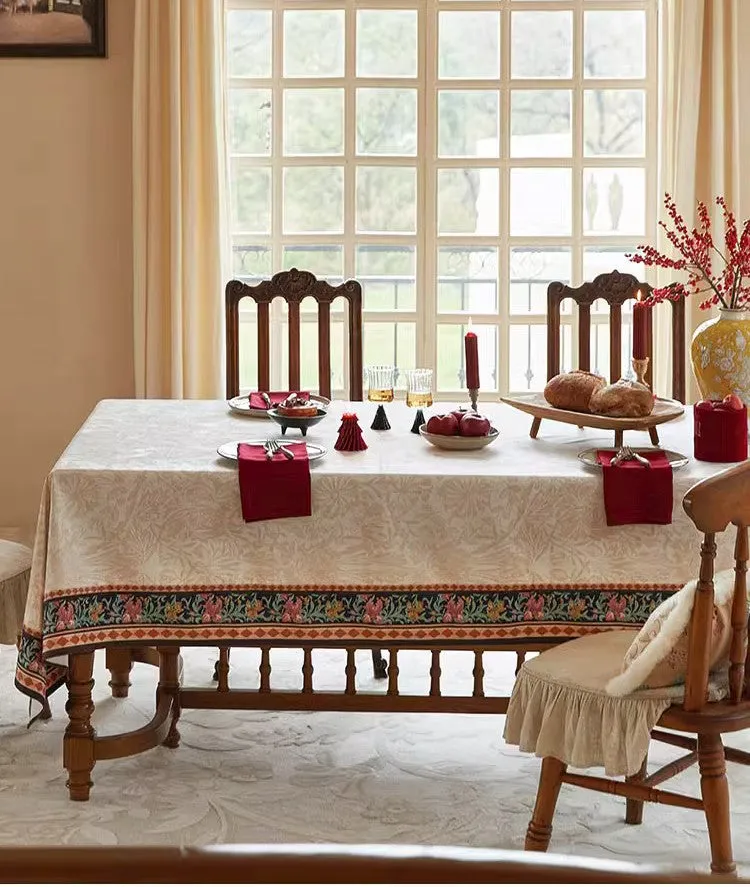 Flower Farmhouse Table Covers, Square Tablecloth for Kitchen, Extra Large Modern Rectangular Tablecloth for Dining Room Table, Mid Century Tablecloth for Round Table