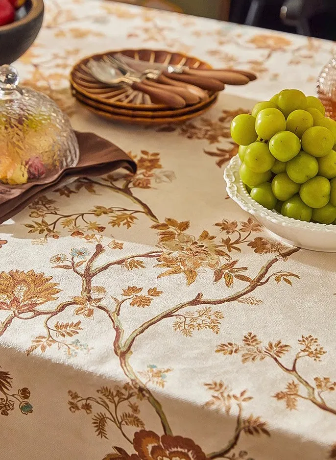 Flower Farmhouse Table Covers, Square Tablecloth for Round Table, Extra Large Modern Rectangular Tablecloth for Dining Room Table, Long Tablecloth for Living Room