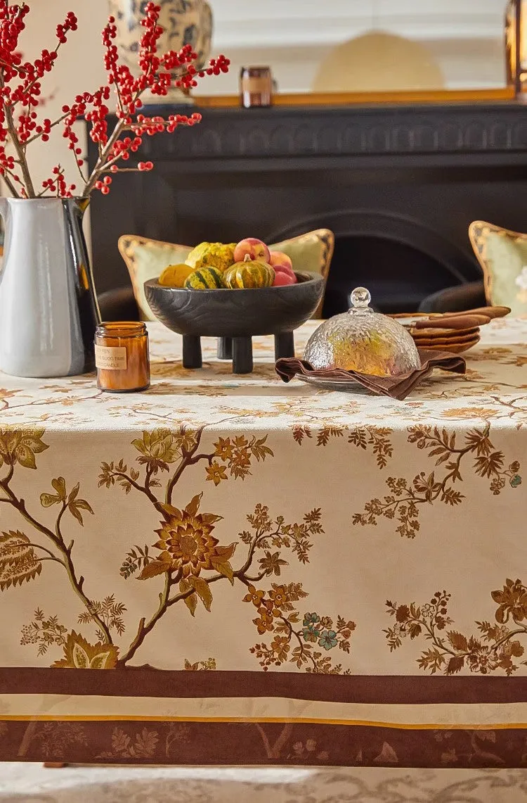 Flower Farmhouse Table Covers, Square Tablecloth for Round Table, Extra Large Modern Rectangular Tablecloth for Dining Room Table, Long Tablecloth for Living Room