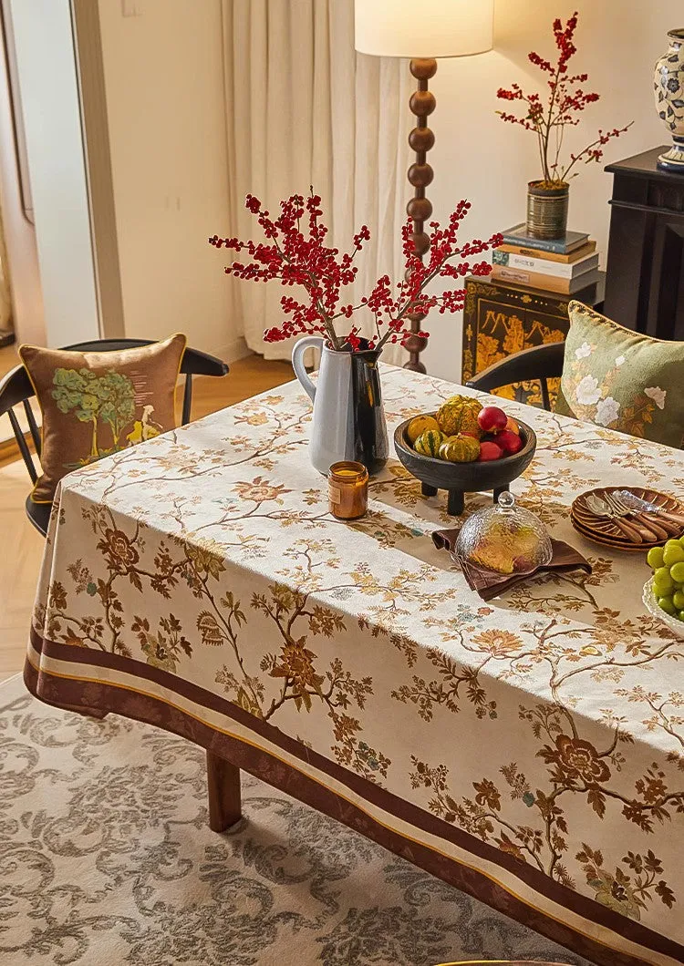 Flower Farmhouse Table Covers, Square Tablecloth for Round Table, Extra Large Modern Rectangular Tablecloth for Dining Room Table, Long Tablecloth for Living Room