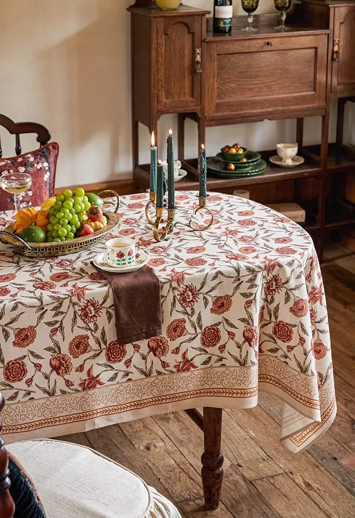 Flower Farmhouse Table Covers, Square Tablecloth for Round Table, Long Rectangular Tablecloth for Dining Room Table, Extra Large Modern Tablecloth for Living Room