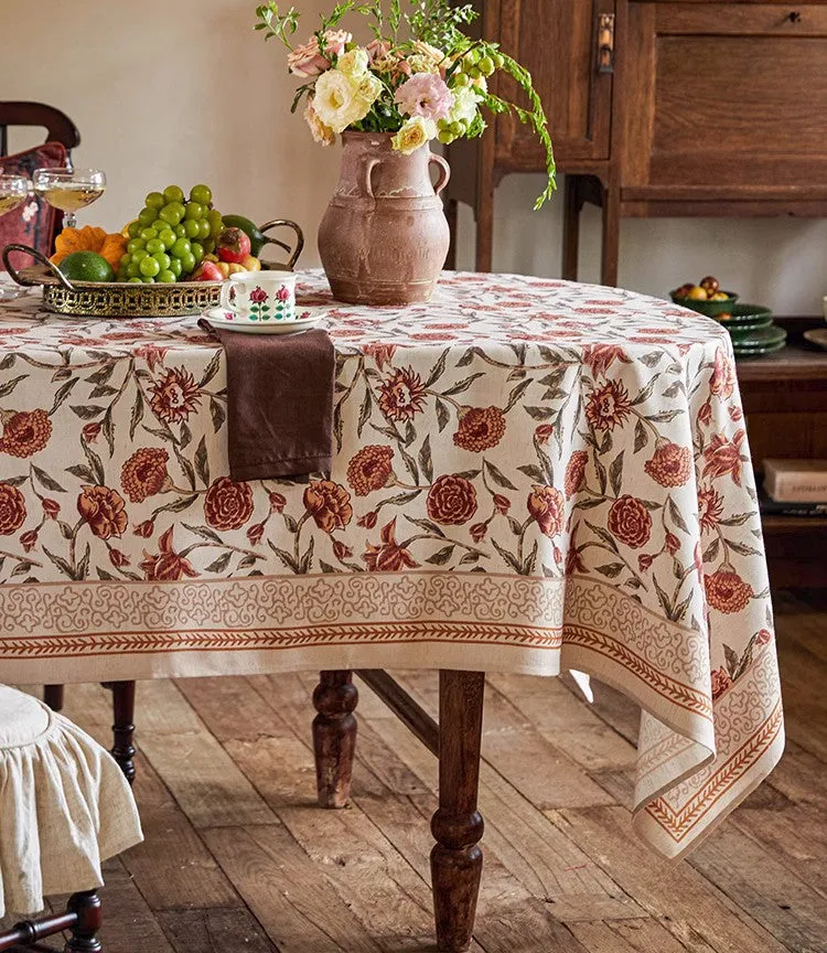 Flower Farmhouse Table Covers, Square Tablecloth for Round Table, Long Rectangular Tablecloth for Dining Room Table, Extra Large Modern Tablecloth for Living Room