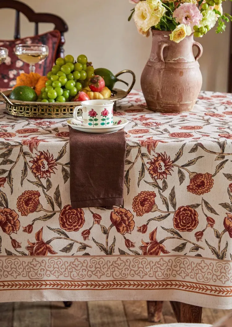 Flower Farmhouse Table Covers, Square Tablecloth for Round Table, Long Rectangular Tablecloth for Dining Room Table, Extra Large Modern Tablecloth for Living Room