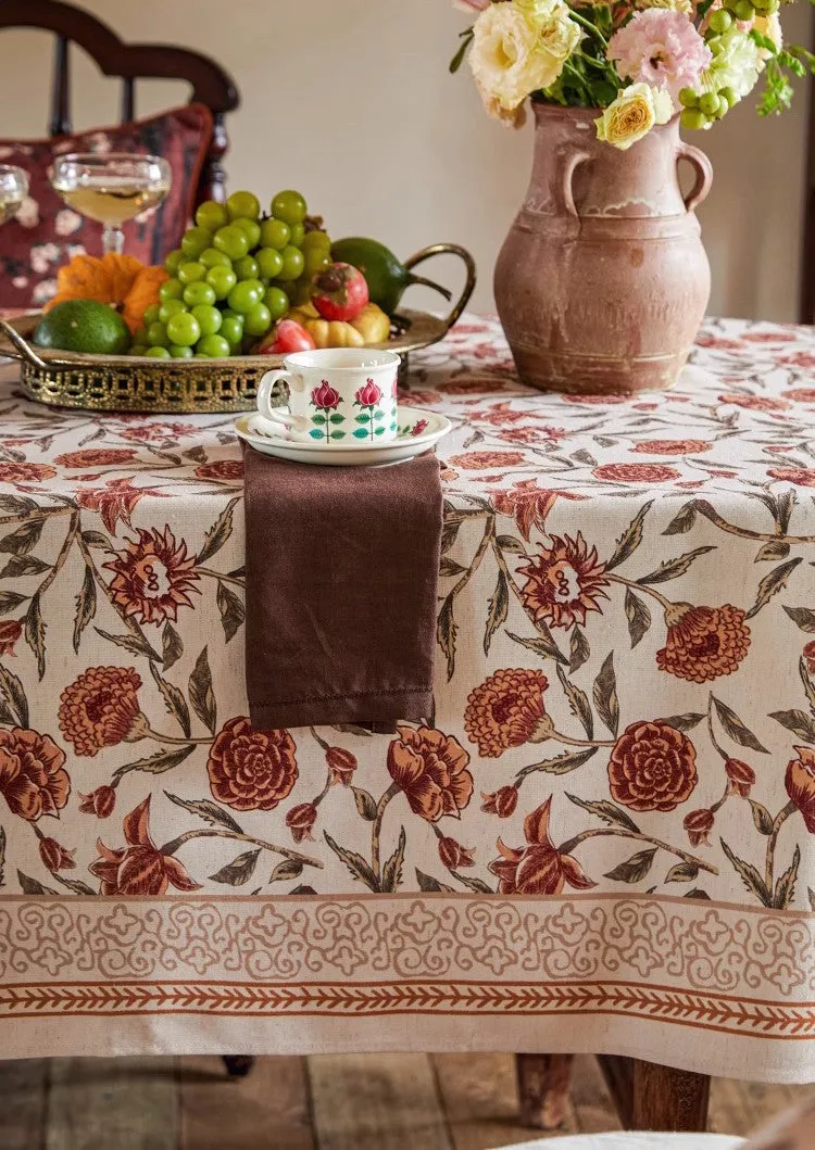 Flower Farmhouse Table Covers, Square Tablecloth for Round Table, Long Rectangular Tablecloth for Dining Room Table, Extra Large Modern Tablecloth for Living Room