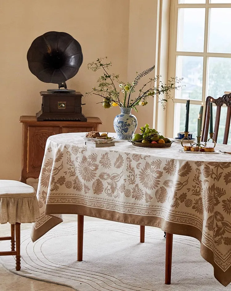 Flower Pattern Table Covers for Round Table, Large Modern Rectangle Tablecloth for Dining Table, Farmhouse Table Cloth for Oval Table, Square Tablecloth for Kitchen
