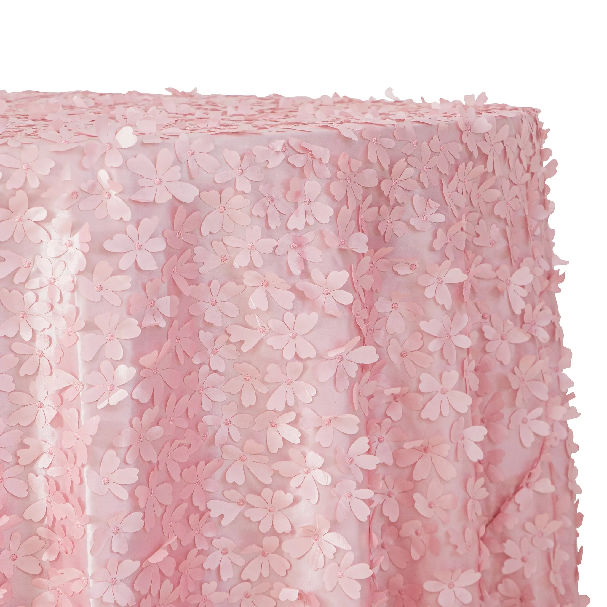 Flower Petal Taffeta Round 115" Tablecloth - Pink