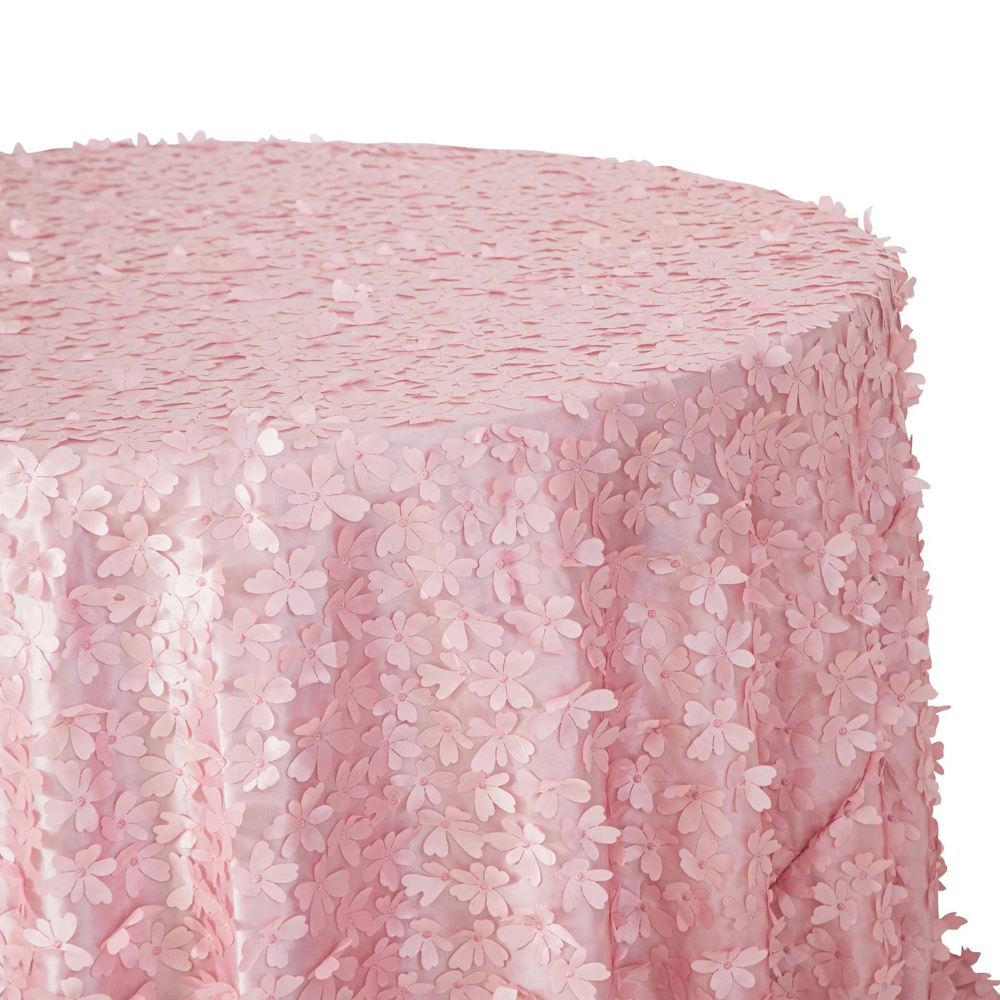 Flower Petal Taffeta Round 115" Tablecloth - Pink