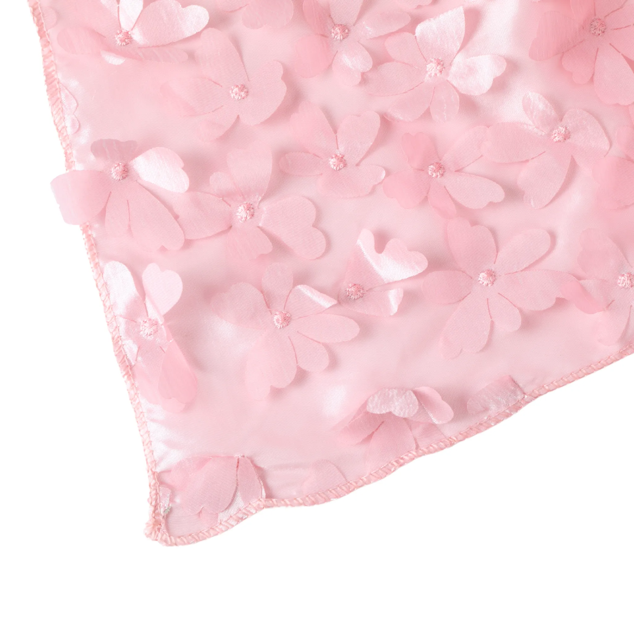 Flower Petal Taffeta Tablecloth 90"x132" Rectangular - Pink