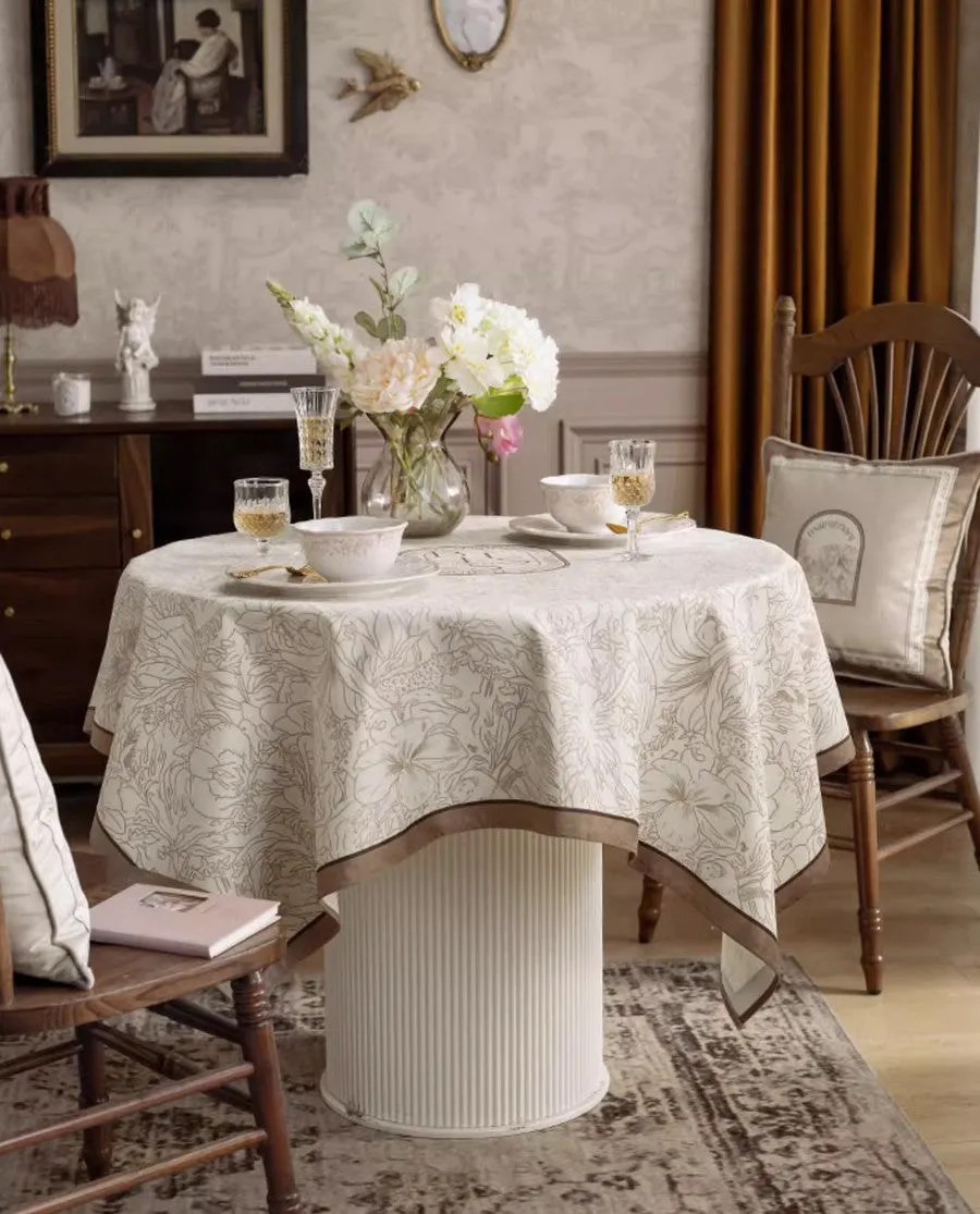 French Style Tablecloth for Dining Table, Beautiful Table Cover for Dining Room Table, Modern Rectangle Tablecloth for Oval Table