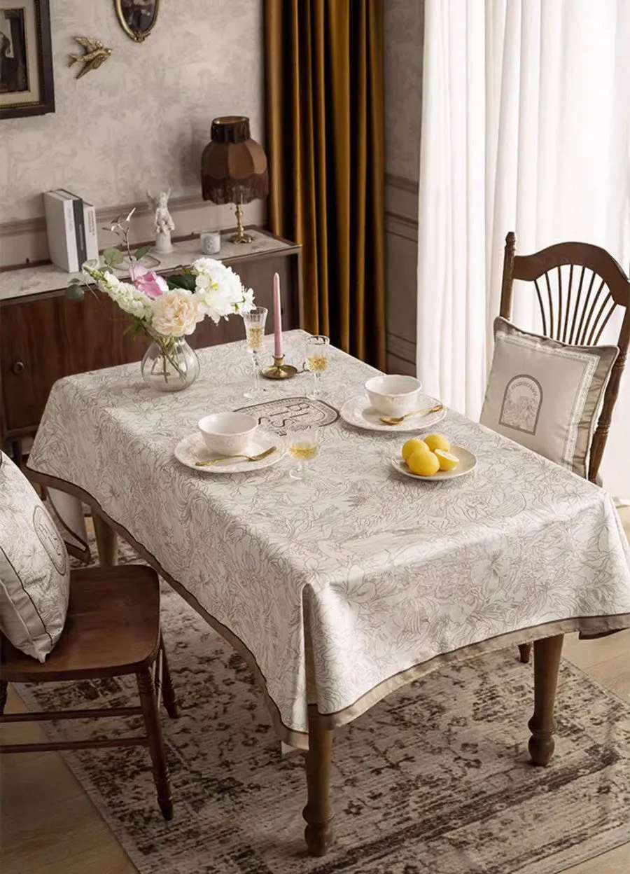 French Style Tablecloth for Dining Table, Beautiful Table Cover for Dining Room Table, Modern Rectangle Tablecloth for Oval Table
