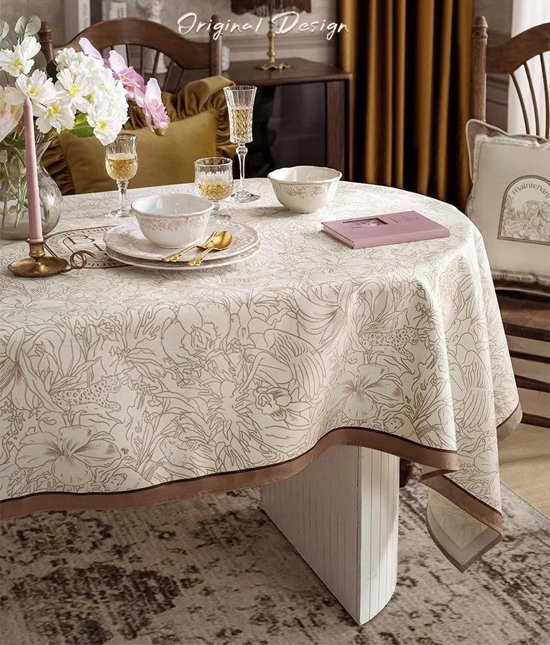French Style Tablecloth for Dining Table, Beautiful Table Cover for Dining Room Table, Modern Rectangle Tablecloth for Oval Table