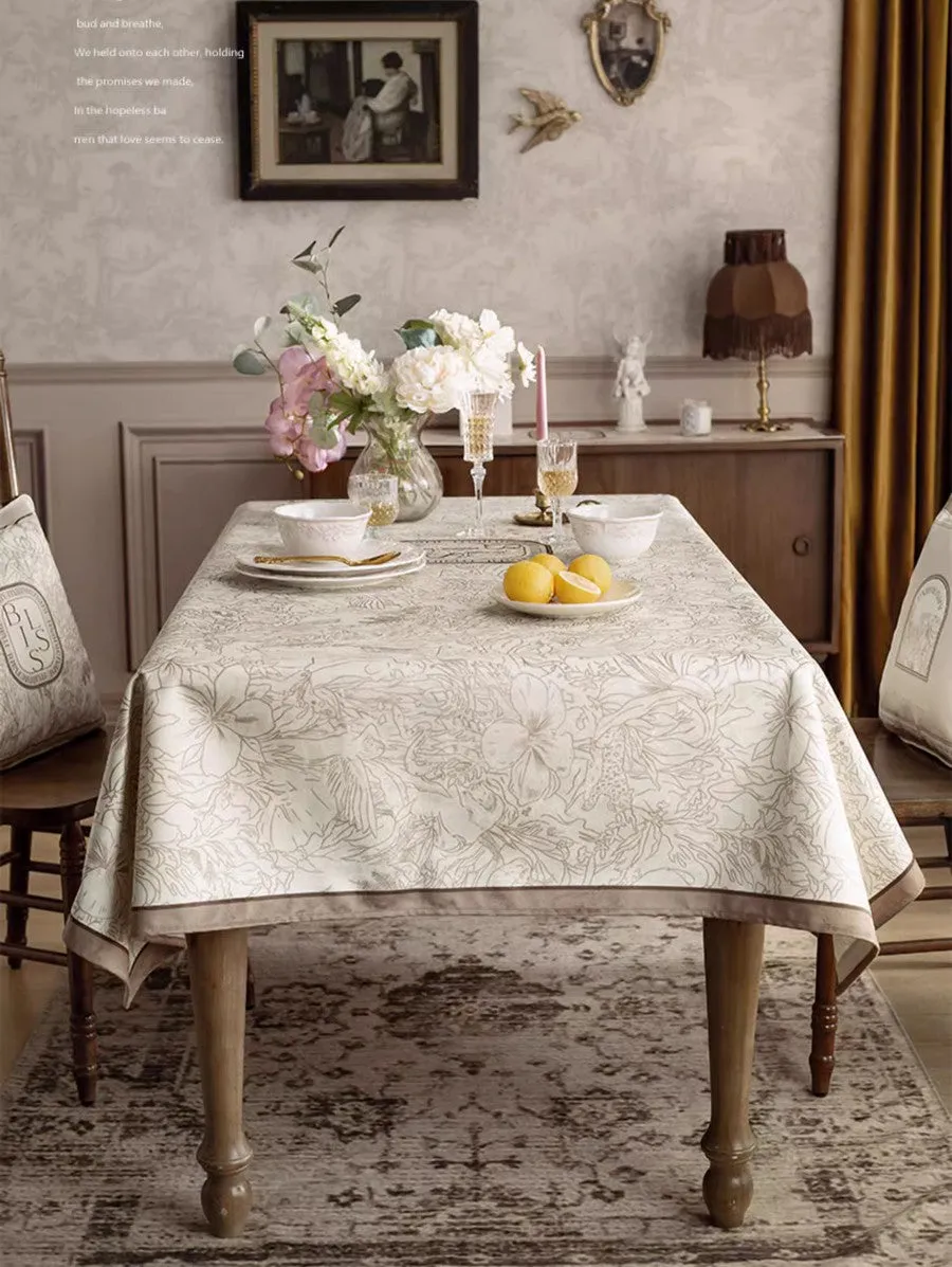 French Style Tablecloth for Dining Table, Beautiful Table Cover for Dining Room Table, Modern Rectangle Tablecloth for Oval Table