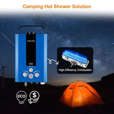 Gasland Outdoor Portable Tankless Water Heater - 1.58GPM 6L - Blue
