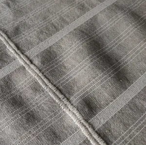Hungary, Zsuzsa Zsigmond, Linen tablecloth with original stripe rhythm from Sárköz region