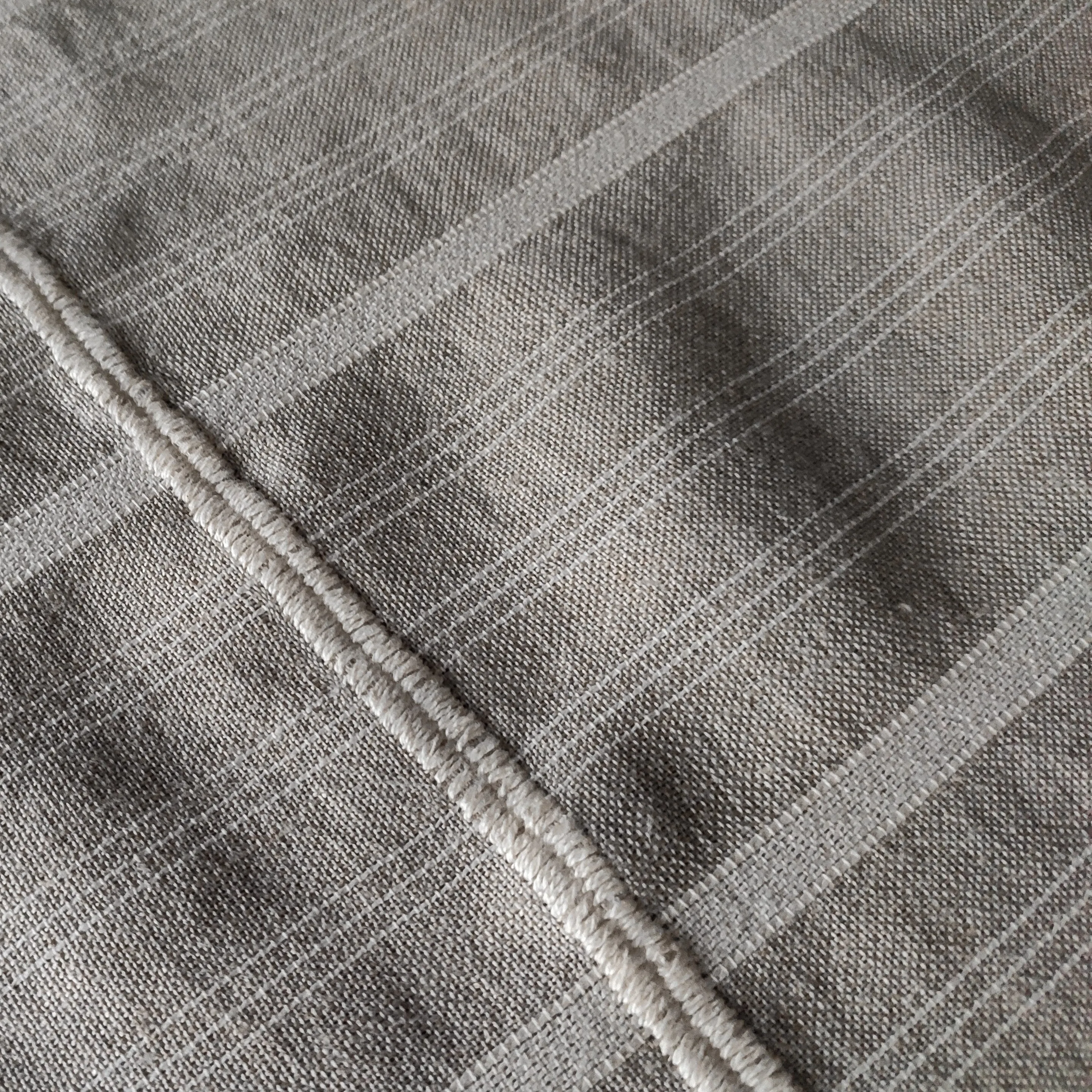 Hungary, Zsuzsa Zsigmond, Linen tablecloth with original stripe rhythm from Sárköz region
