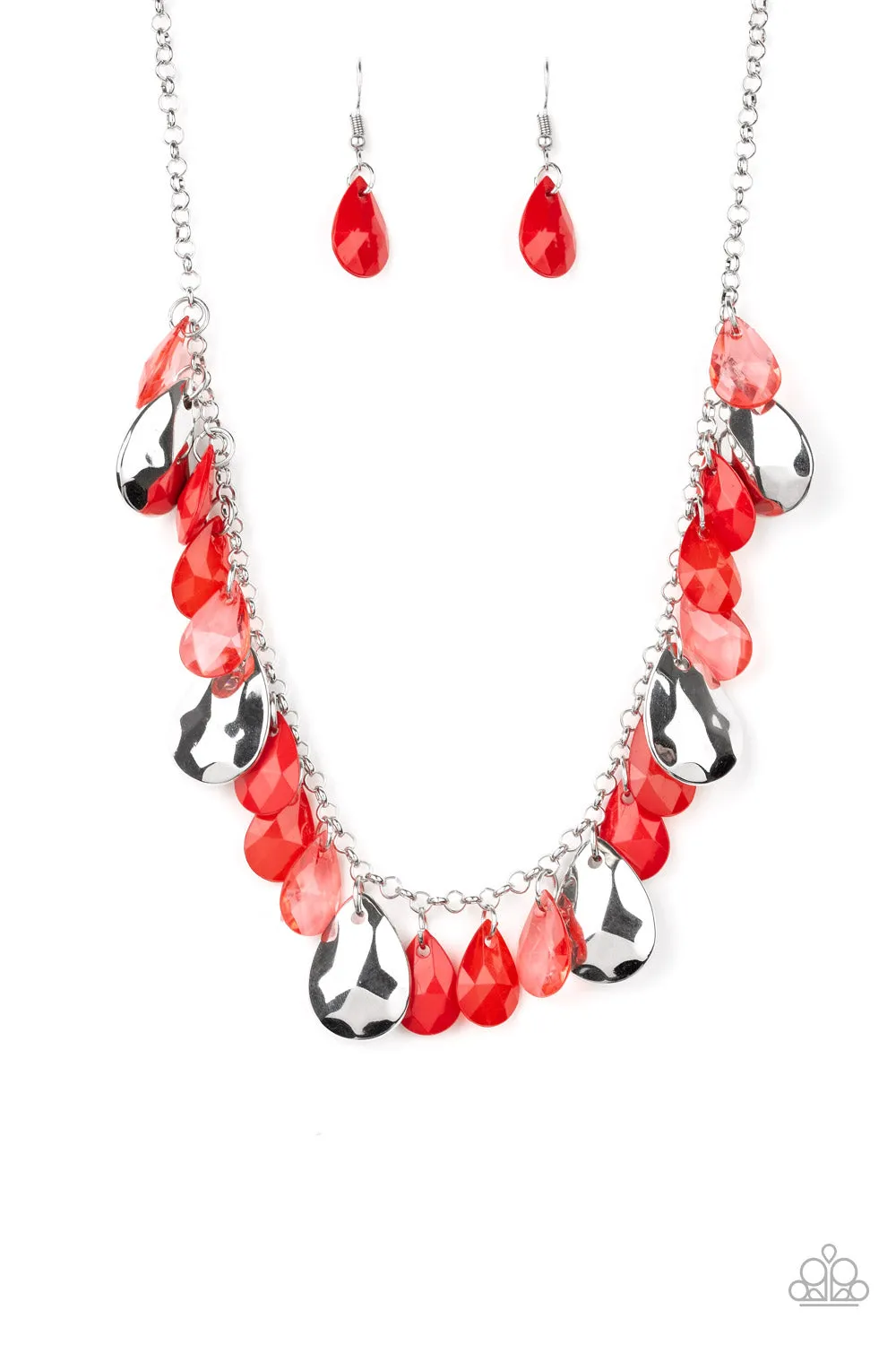 Hurricane Season - Red Paparazzi Necklace