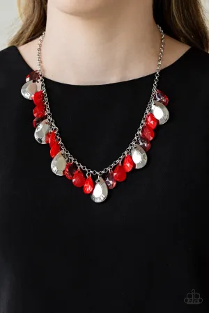 Hurricane Season - Red Paparazzi Necklace