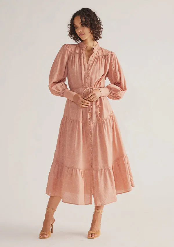 Ines Midi Dress - Dusty Pink