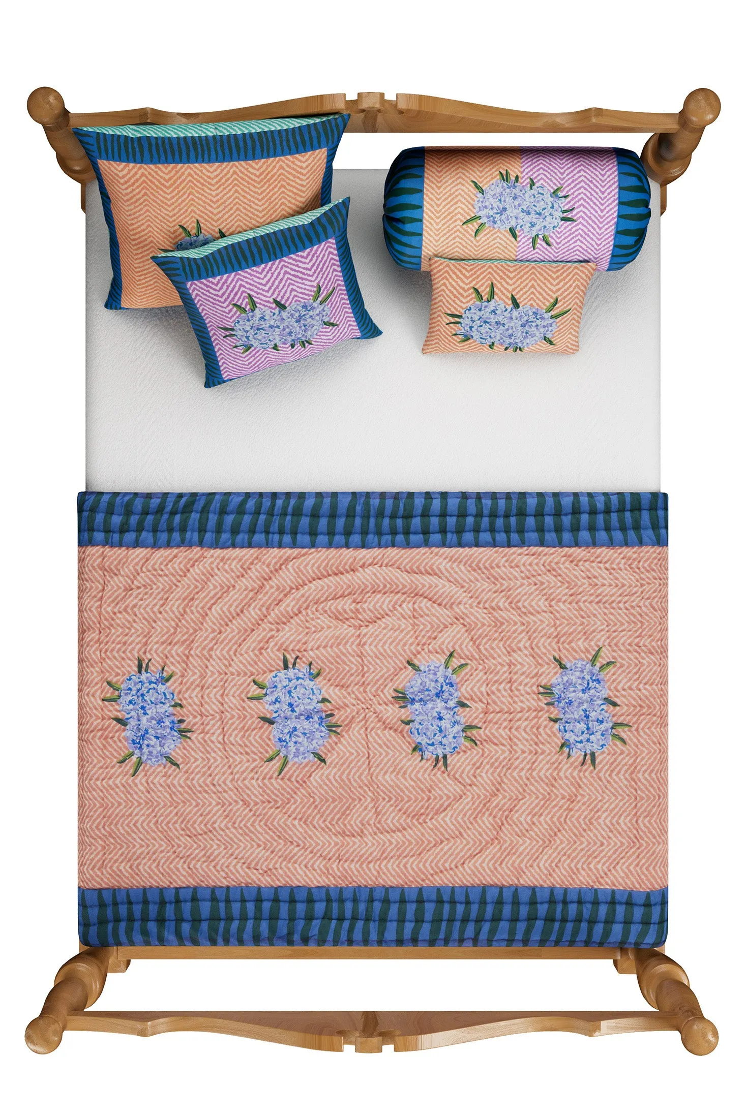 Junior Quilt in Oleander Lilac Peach